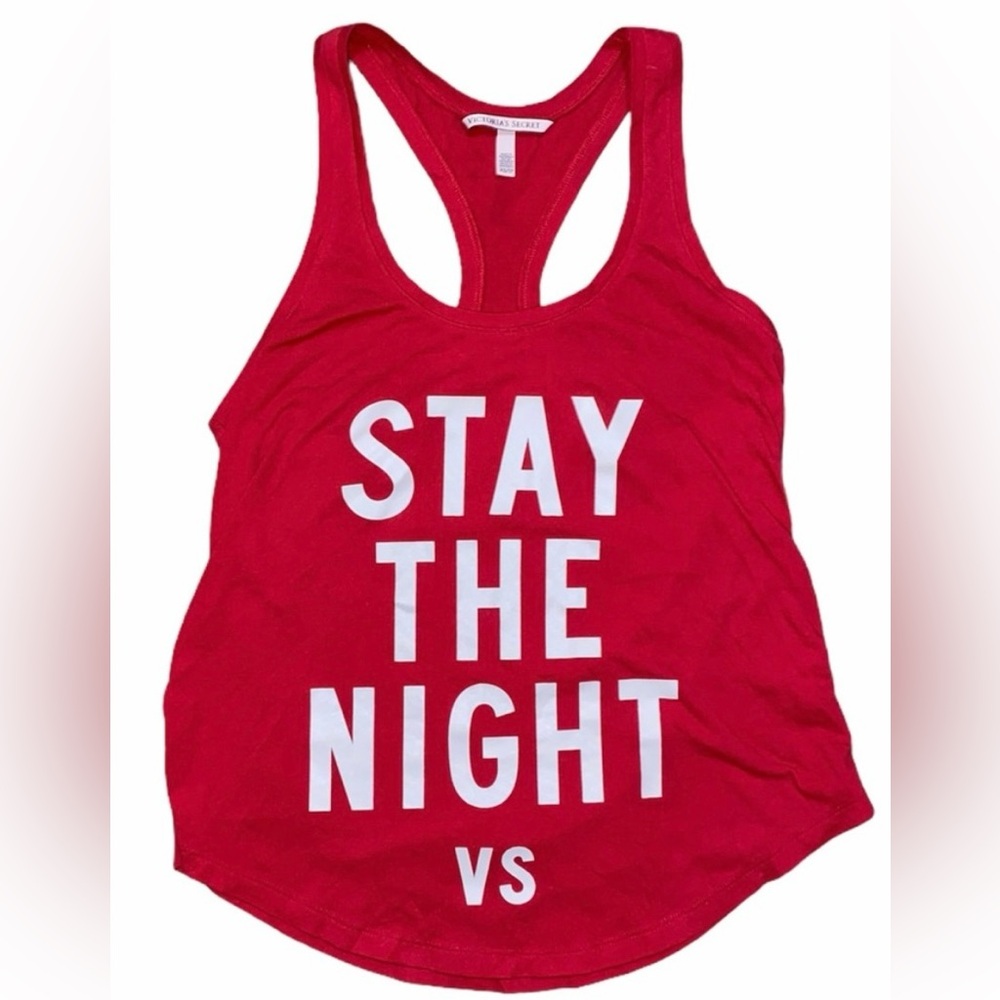 Victoria’s Secret Red White Stay The Night VS Racerback Tank Extra Small XS
